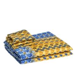 Gianni Versace Vintage Blue Sea Life Print Placemat & Napkin Set
