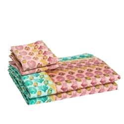 Gianni Versace Vintage Green Sea Life Print Placemat & Napkin Set 