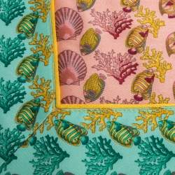 Gianni Versace Vintage Green Sea Life Print Placemat & Napkin Set 
