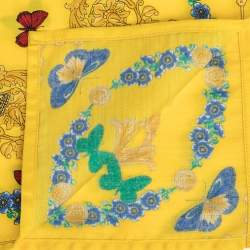 Gianni Versace Vintage Yellow Butterfly Print Placemat & Napkin Set