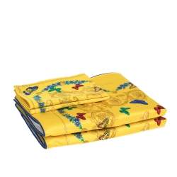 Gianni Versace Vintage Yellow Butterfly Print Placemat & Napkin Set