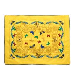 Gianni Versace Vintage Yellow Butterfly Print Placemat & Napkin Set