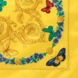 Gianni Versace Vintage Yellow Butterfly Print Placemat & Napkin Set
