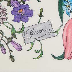 Gucci X Sony Music Multicolor Floral Print Framed Silk Scarf