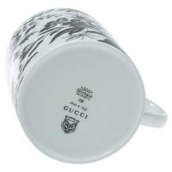 Pre Owned Gucci Black/White Herbarium Hand and Ring Mug 