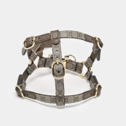 Gucci Brown GG Supreme Canvas and Leather Dog Harness