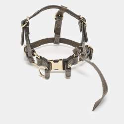 Gucci Brown GG Supreme Canvas and Leather Dog Harness