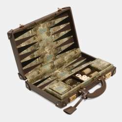 مملوكة مسبقًا Gucci Beige/Brown GG Supreme Canvas Decorative Backgammon Set