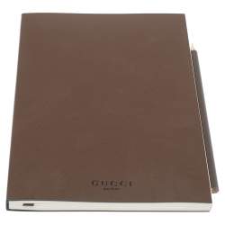 Gucci Dark Brown Notebook and Pencil