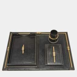 Gucci Black Lizard Desk Set
