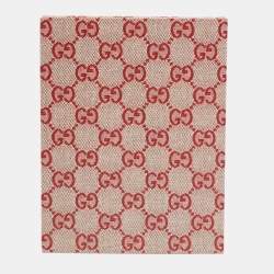 Gucci Red & Beige Monogram My Scrapbook Hardcover Notebook