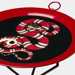 Gucci Red/Black Kingsnake Print Metal Folding Tray