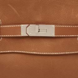 Hermès Fauve Barenia Faubourg Leather Palladium Finish Hac A Dos GM Backpack