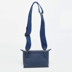 Pre Owned Hermes Videpoches Bleu Navy Togo Leather Shoulder Bag