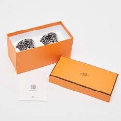 Hermès Noir Porcelain H Deco Mini Cup Set of 2