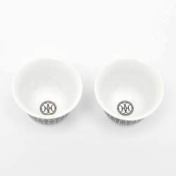 Hermès Noir Porcelain H Deco Mini Cup Set of 2