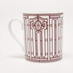 Hermes Rouge Porcelain H Deco Mug