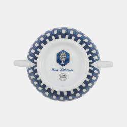 Pre Owned وعاء سكر هيرمس أبيض / أزرق بورسلين