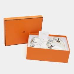 Pre Owned Hermès Carnets d’Equateur Porcelain Tea Cup and Saucer Set of 2