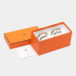 Pre Owned Hermès Porcelain White Cheval d'Orient No.1 Mini Cup Set