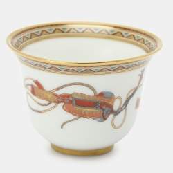 Pre Owned Hermès Porcelain White Cheval d'Orient No.1 Mini Cup Set