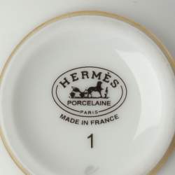 Pre Owned Hermès Porcelain White Cheval d'Orient No.1 Mini Cup Set