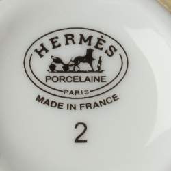 Pre Owned Hermès Porcelain White Cheval d'Orient No.1 Mini Cup Set 6