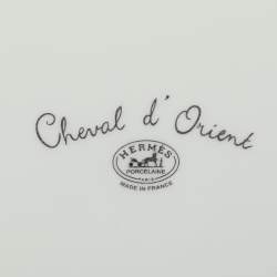Pre Owned Hermès Porcelain White Cheval d'Orient No. 4 Square Plate