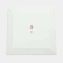 مملوكة مسبقًا Hermès Porcelain White Mosaique au 24 No. 4 Square Plate