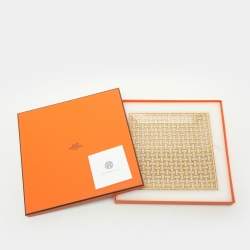 مملوكة مسبقًا Hermès Porcelain White Mosaique au 24 No. 4 Square Plate