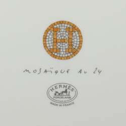 مملوكة مسبقًا Hermès Porcelain White Mosaique au 24 No. 5 Square Plate