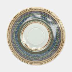Pre Owned Hermès Porcelain White Cheval d'Orient Tea Cups and Saucers Set 6