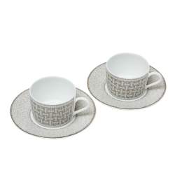 Shop HERMES Mosaique au 24 2020-21FW Mosaique Au 24 Platinum Tea Cup And  Saucer (P035016P , P026016P) by ksgarden