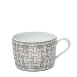 Pre Owned Hermes Mosaique au 24 Platinum Tea Cup & Saucer Set