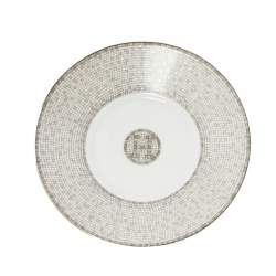 Pre Owned Hermes Mosaique au 24 Platinum Tea Cup & Saucer Set