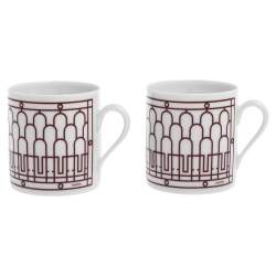 Hermes Rouge H Deco Coffee Cup And Saucer 4-Piece Set