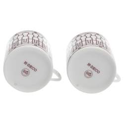 Hermes Rouge H Deco Coffee Cup And Saucer 4-Piece Set