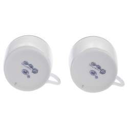Hermes Blue Porcelain Chaine d'Ancre 4-Piece Tea Cup And Saucer Set