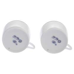 Hermes Blue Porcelain Chaine d'Ancre 4-Piece Tea Cup And Saucer Set