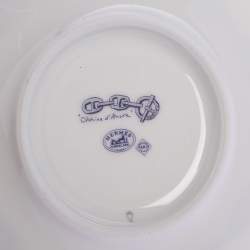 Hermes Blue Porcelain Chaine d'Ancre 4-Piece Tea Cup And Saucer Set