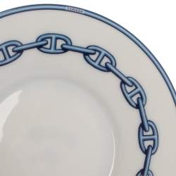 Hermes Blue Porcelain Chaine d'Ancre 4-Piece Tea Cup And Saucer Set