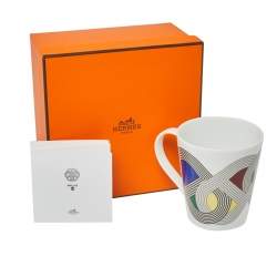 Hermès White Porcelain Rallye 24 Mug