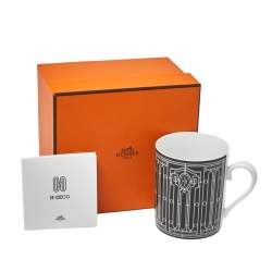 Pre Owned Hermès Black Porcelain H Deco Mug