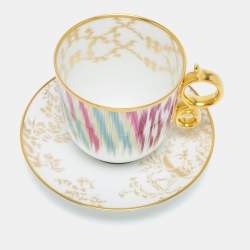 Hermes Voyage En Ikat Tall Cup and Saucer