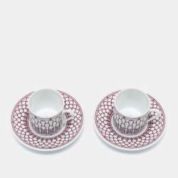 Hermes H Deco Rouge Coffee Cup And Saucer Set