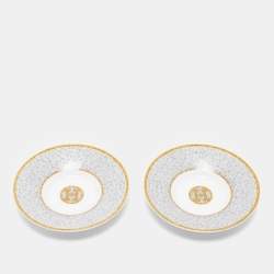 Hermes Mosaique AU 24 Gold Coffee Cup And Saucer Set