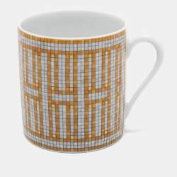 Hermes Mosaique AU 24 Gold Coffee Cup And Saucer Set