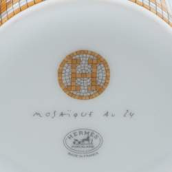 Hermes Mosaique AU 24 Gold Coffee Cup And Saucer Set