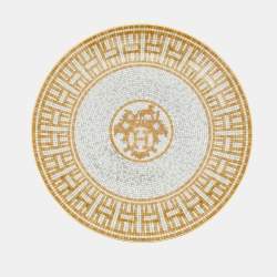 Hermès Mosaique AU 24 Gold Dessert Plate Set of 2