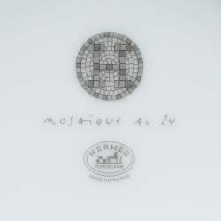 Pre Owned Hermès Mosaique AU 24 Platinum Tea Cup & Saucer Set